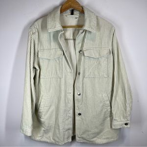 H&M Light Mint Green Corduroy Shirt Jacket